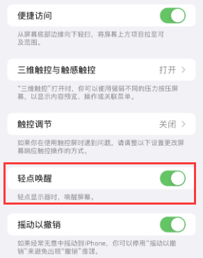 靖边苹果授权维修站分享iPhone轻点无法唤醒怎么办 